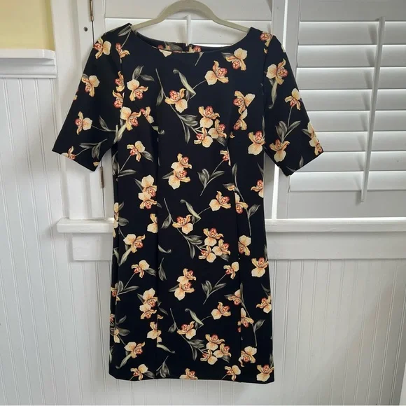 white house black market yellow dress Corset Poplin Midi Dress